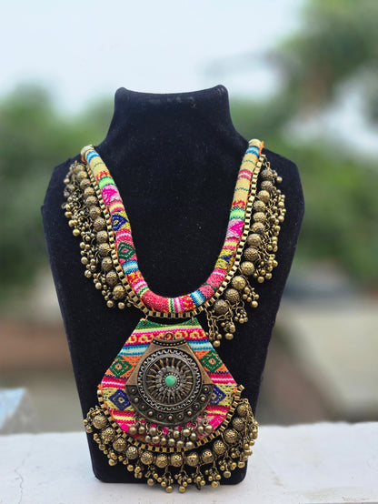 Golden Fabric Necklace