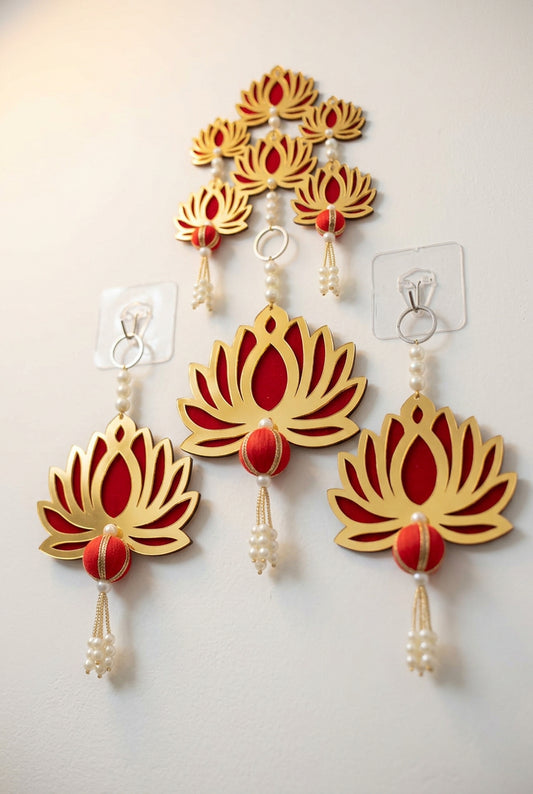 Set of 5 Lotus Hanging- Diwali Collection