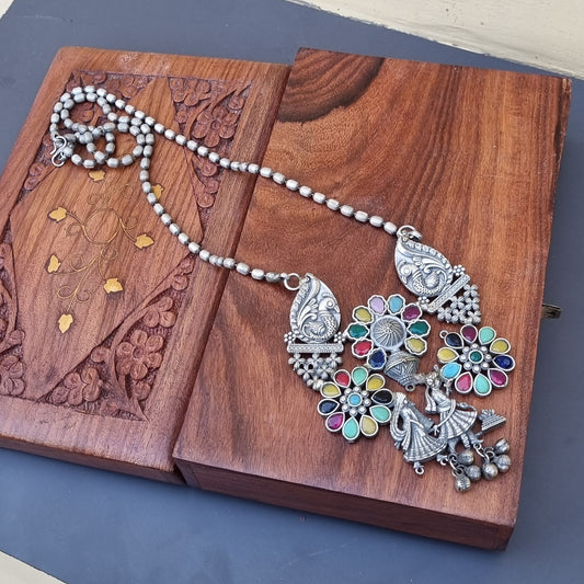 Fusion Brass Long Pendant Necklace