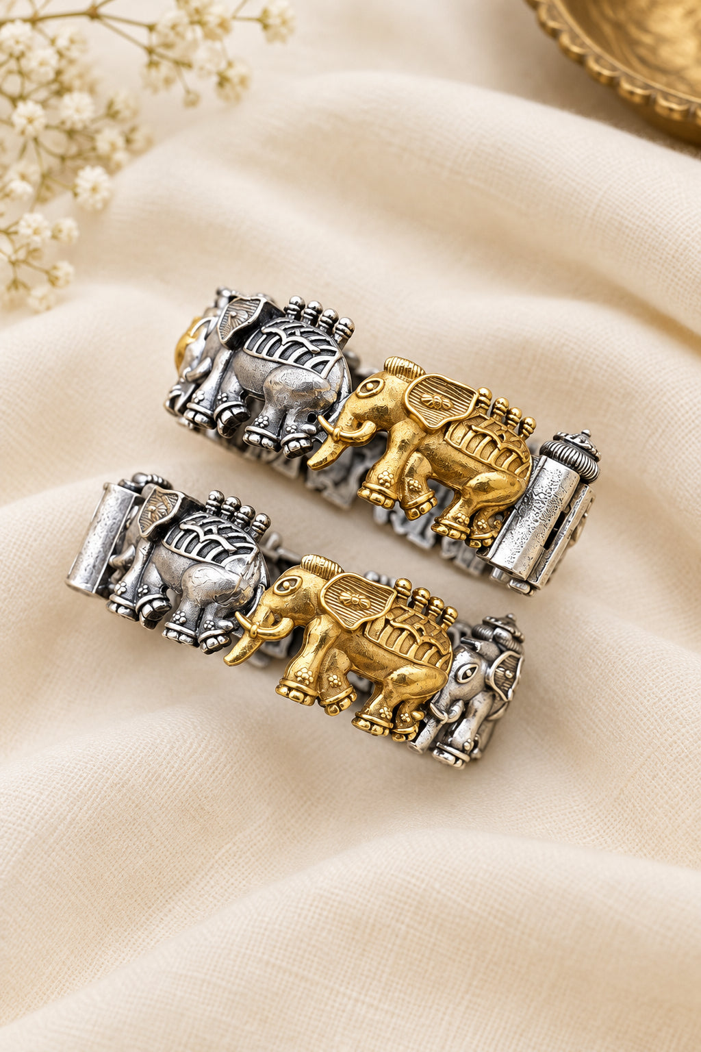 Dual tone Brass Kada- single piece