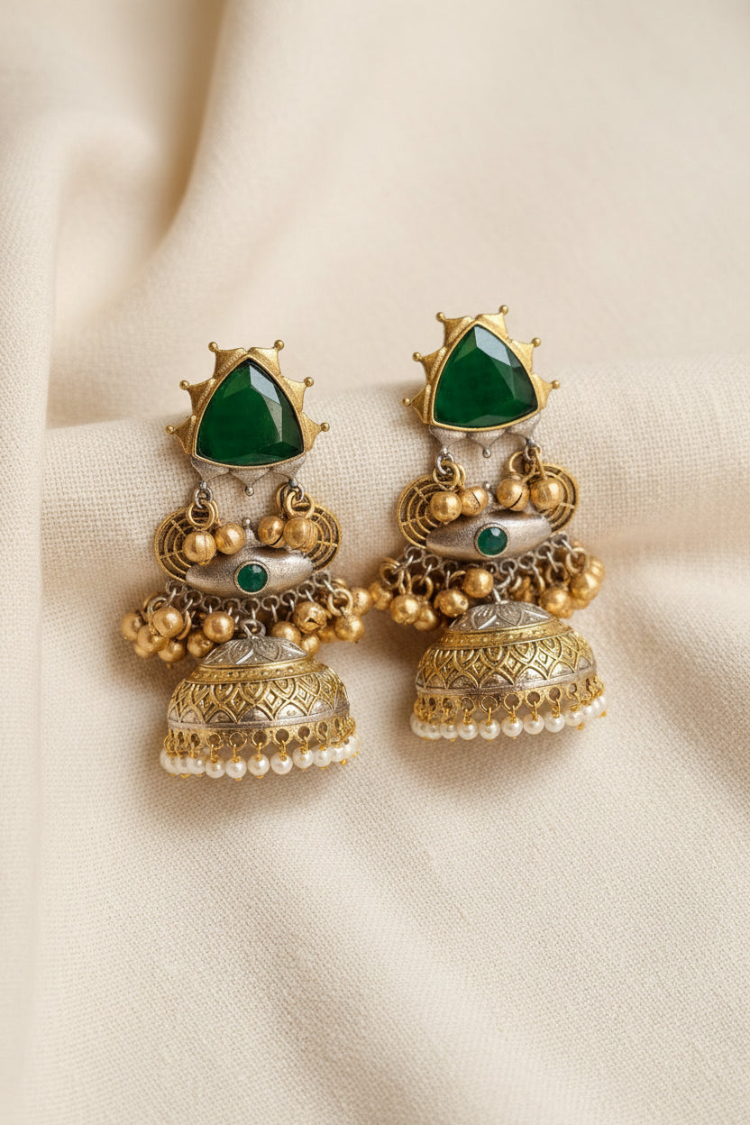 Amal Dual tone Brass Jhumka