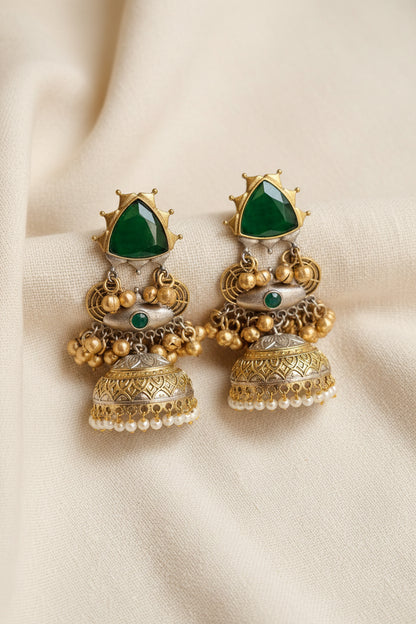 Amal Dual tone Brass Jhumka