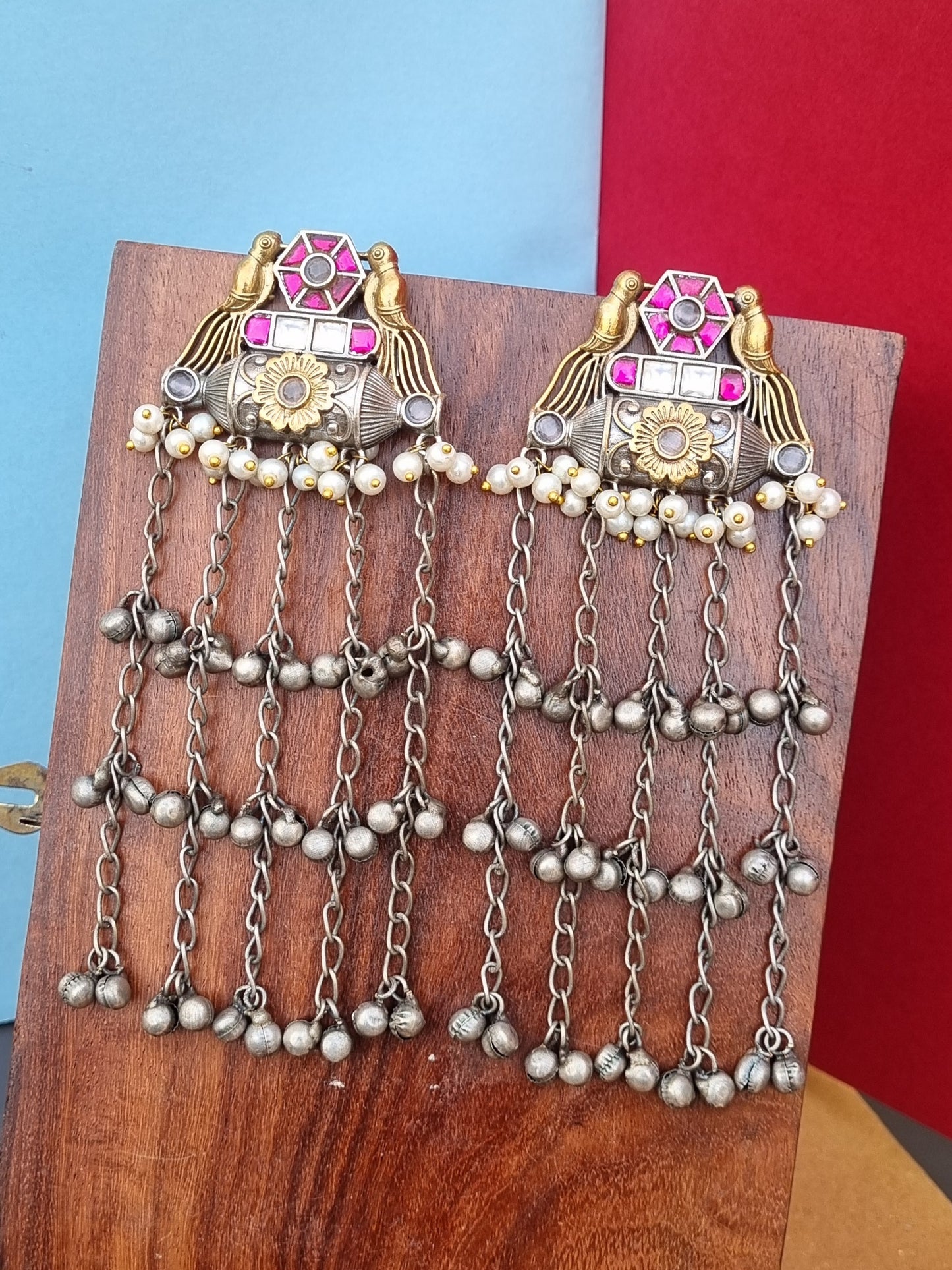 Saniya Dual tone Pachi Statement Earrings