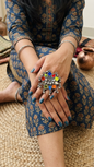 Glass Afghani Ring
