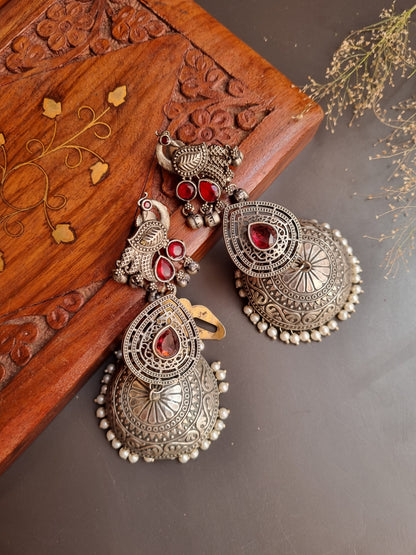 Mayur Brass Stone Jhumka