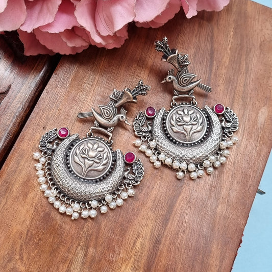 Peacock Brass Earrings