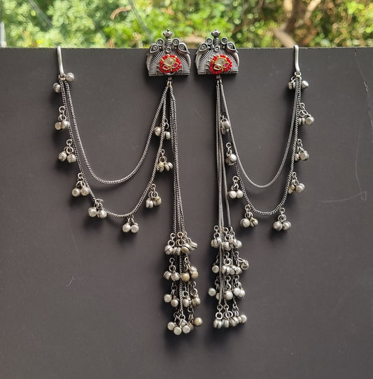 Silver Replica Pachi Kashmiri Earrings