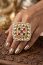 Pachi Kundan Golden Ring