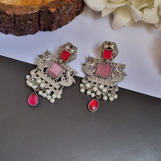 Peacock Brass Earrings