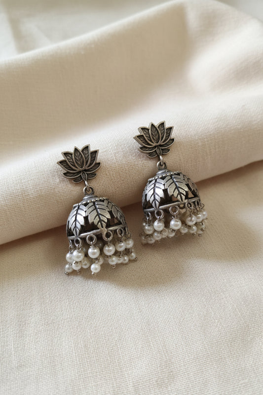 Leaf brass jhumka