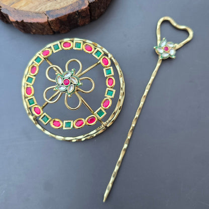 Kundan Hair Bun Cage Accessory
