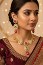 Yati Golden Pachi Kundan Necklace Set