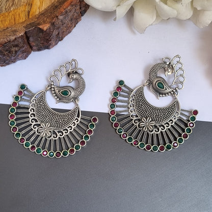 Peacock Brass Earrings