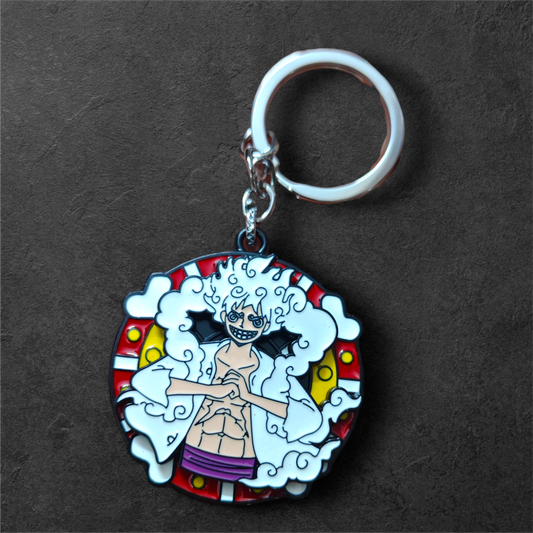 One-piece luffy gear 5 spinner keychain