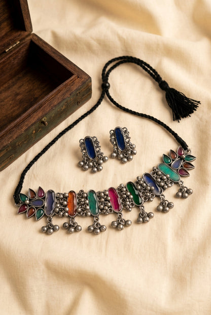 Enamel Choker- Oxidised