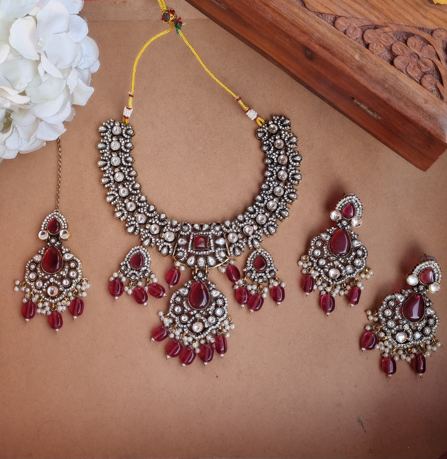 Victorian Imitation Necklace Set with Mangtika