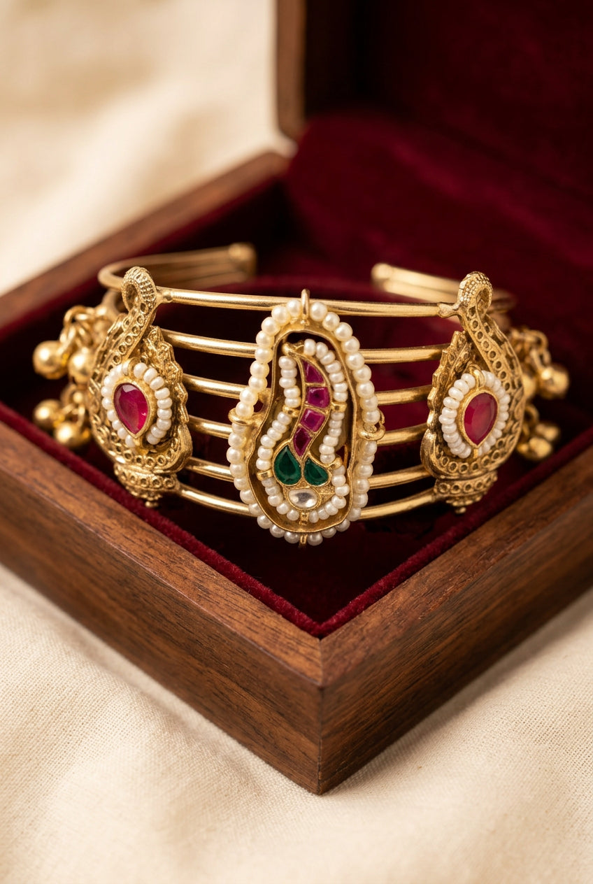 Pachi Kundan Handcuff- Single piece