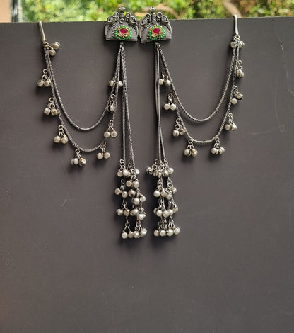 Silver Replica Pachi Kashmiri Earrings