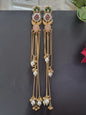Golden Pachi Kundan Kashmiri Earrings