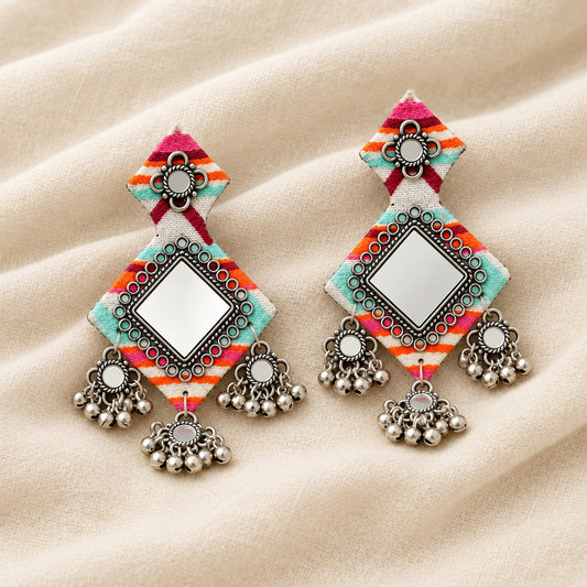 Fabric Mirror earrings