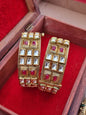 Gold Plated Polki Kada/ Bangles-Pair