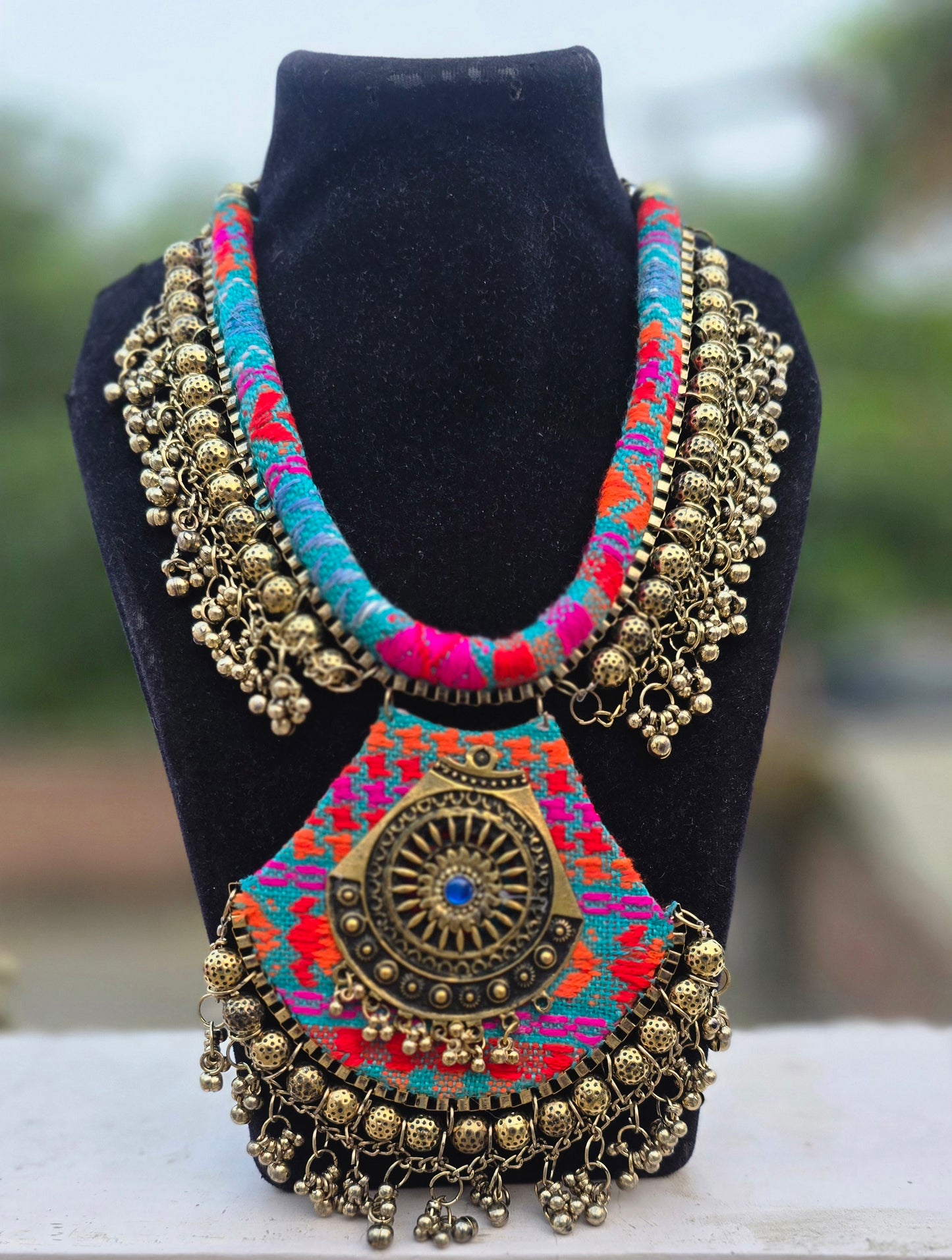 Golden Fabric Necklace