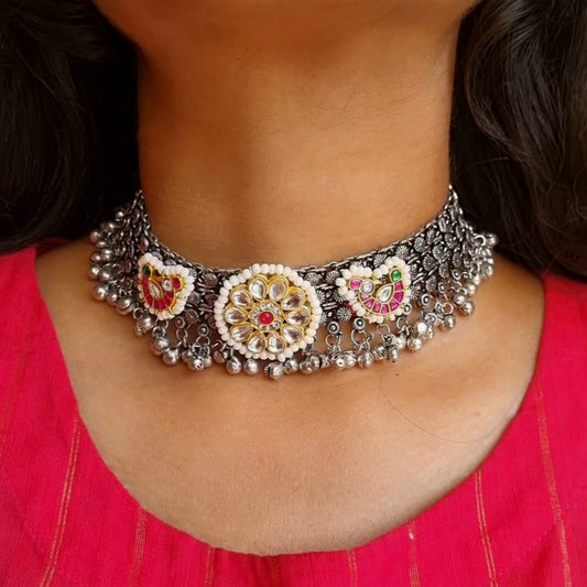 Pachi kundan Choker- German Silver