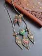 Fusion Pachi Kundan Dual tone Pendant set