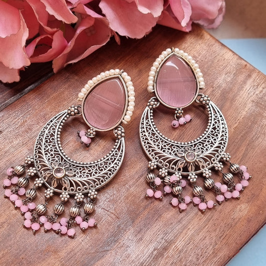 Pink monalisa Brass Earrings