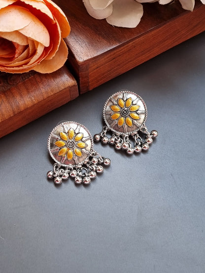 Dual tone oxidised Earrings