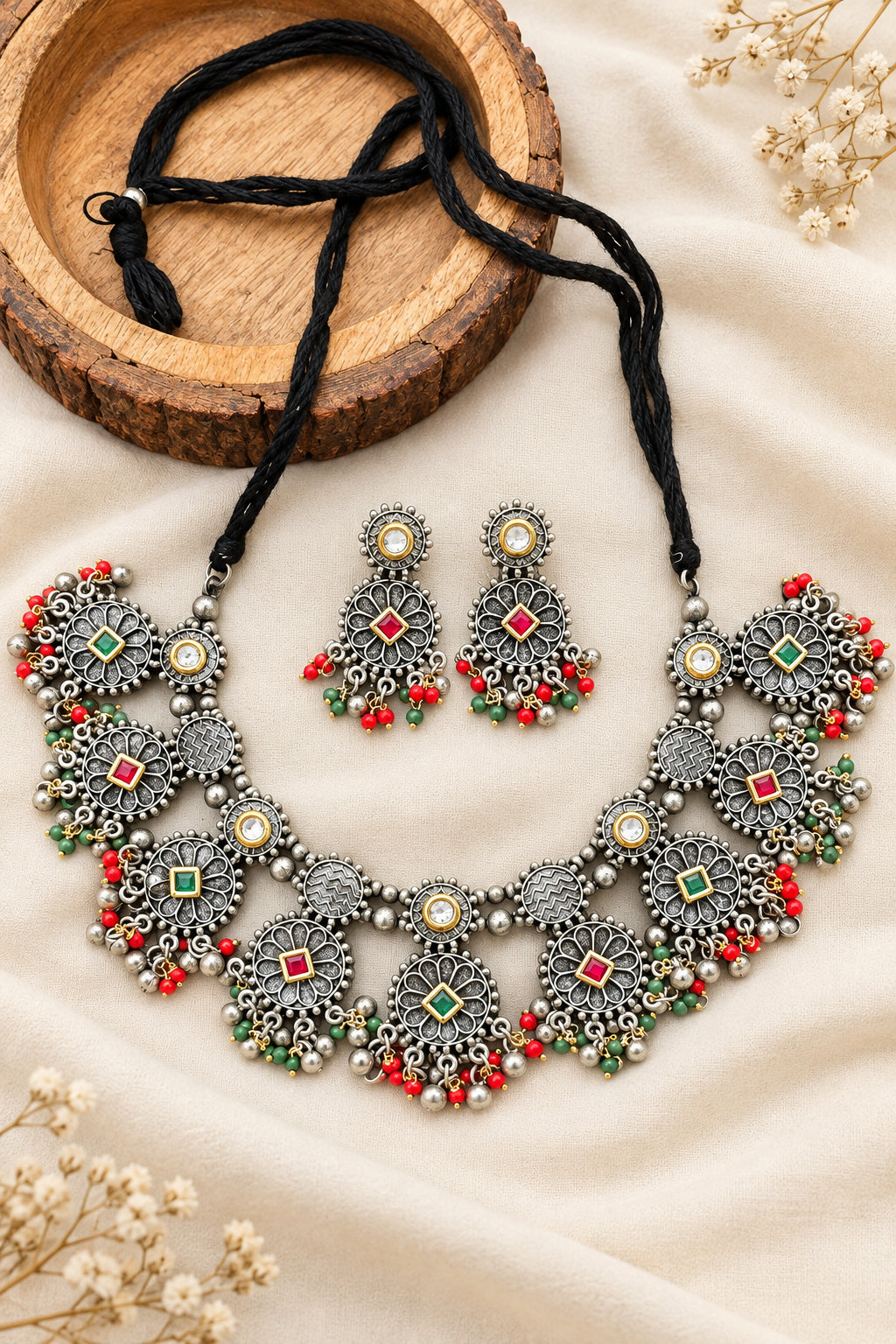 Fusion Oxidised Choker Set