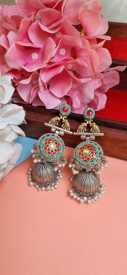 Pachi Kundan Statement Jhumka