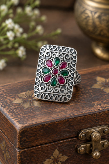Stone Brass Ring