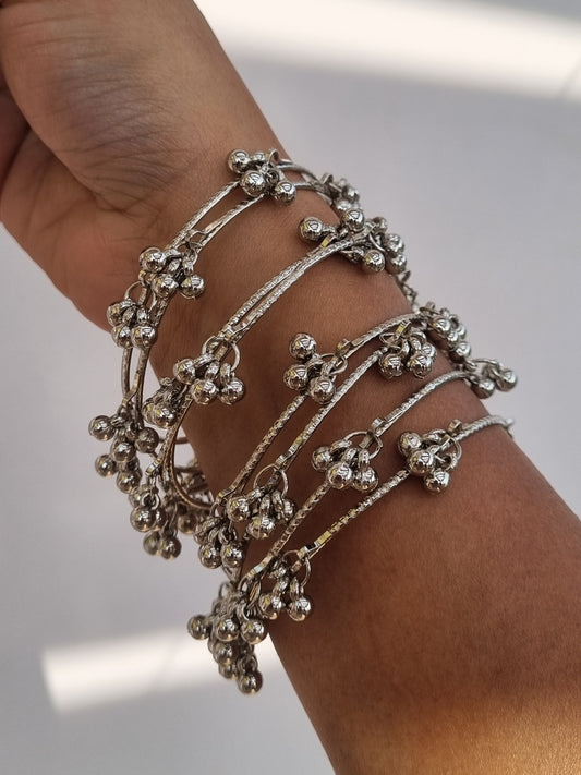 Silver Ghunghru Bangles