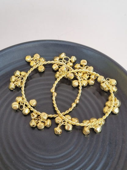 Golden Ghunghru Bangles- Pair