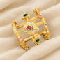Mahnoor Golden Pachi Statement Brass Handcuff/Kada