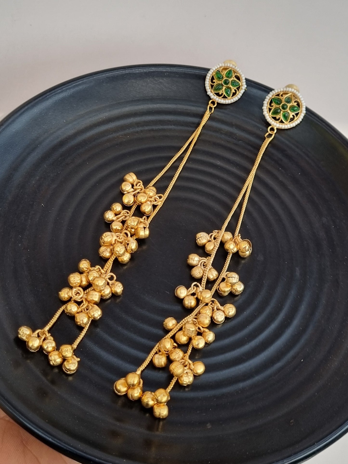 Golden Kashmiri Earrings