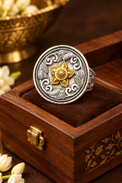 Dual tone Brass Ring