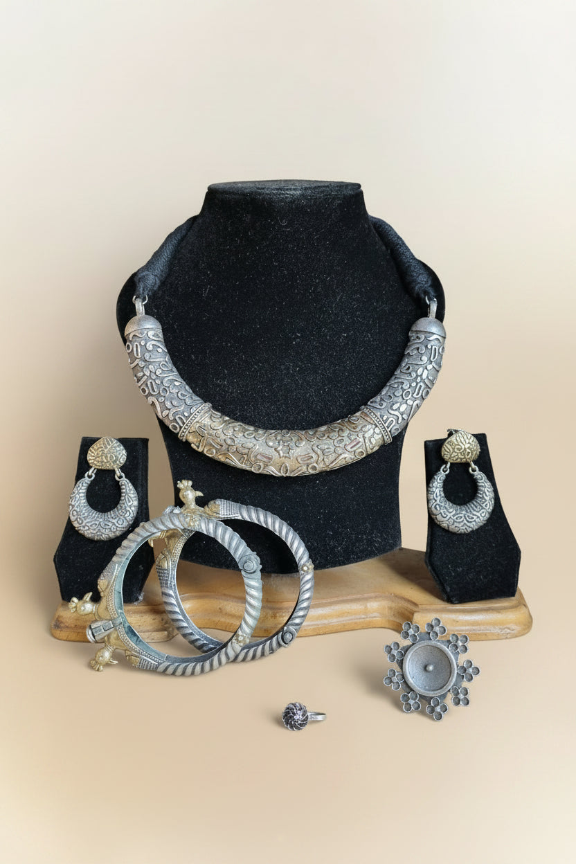 Dual tone Navratri Jewellery Combo