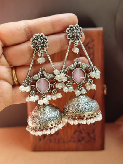 Baghi Silver Brass Jhumka