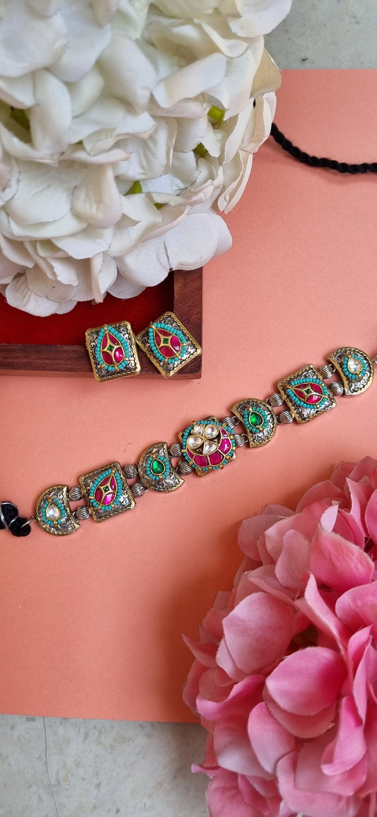 Pachi Kundan Fusion Choker