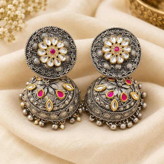 Fusion Oxidised Jhumka