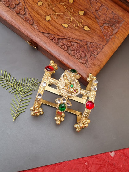 Mahnoor Golden Pachi Statement Brass Handcuff/Kada