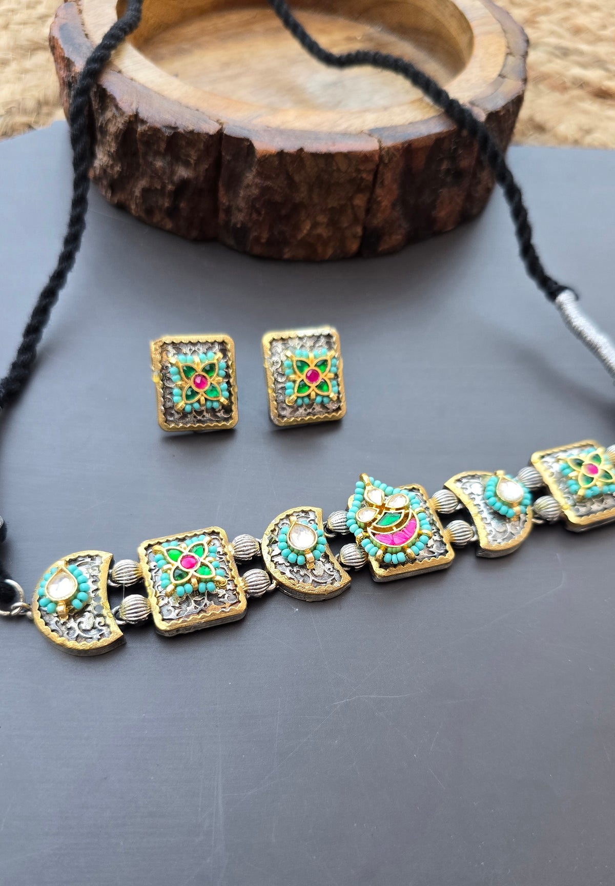 Pachi Kundan Fusion Choker Set