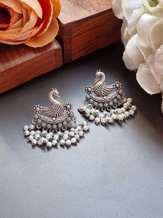 Peacock Brass earrings