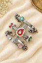 Mahnoor Silver Statement Brass Handcuff/Kada