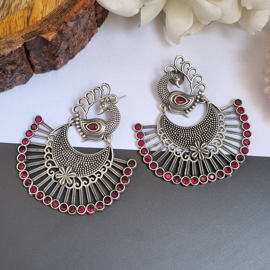 Peacock Brass Earrings