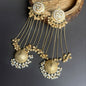 Golden Statement Pachi kundan Jhumka