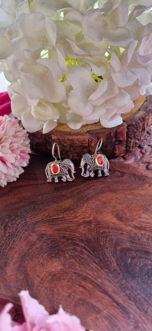 Elephant Brass fusion Earrings