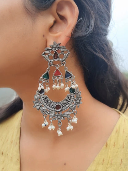 Sabrina Oxidised Earrings